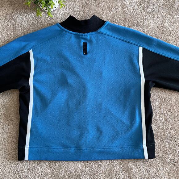 Nike Blue Snap Button Striped Varsity Vintage Bomber Jacket Size: Large 12-14 - Picture 11 of 15